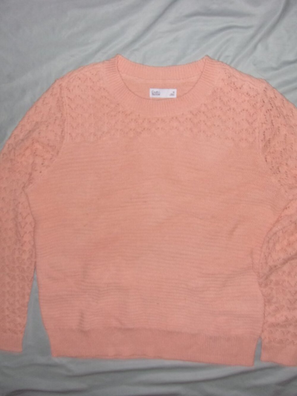 size medium sweater womens knit peach pink  soft shirt